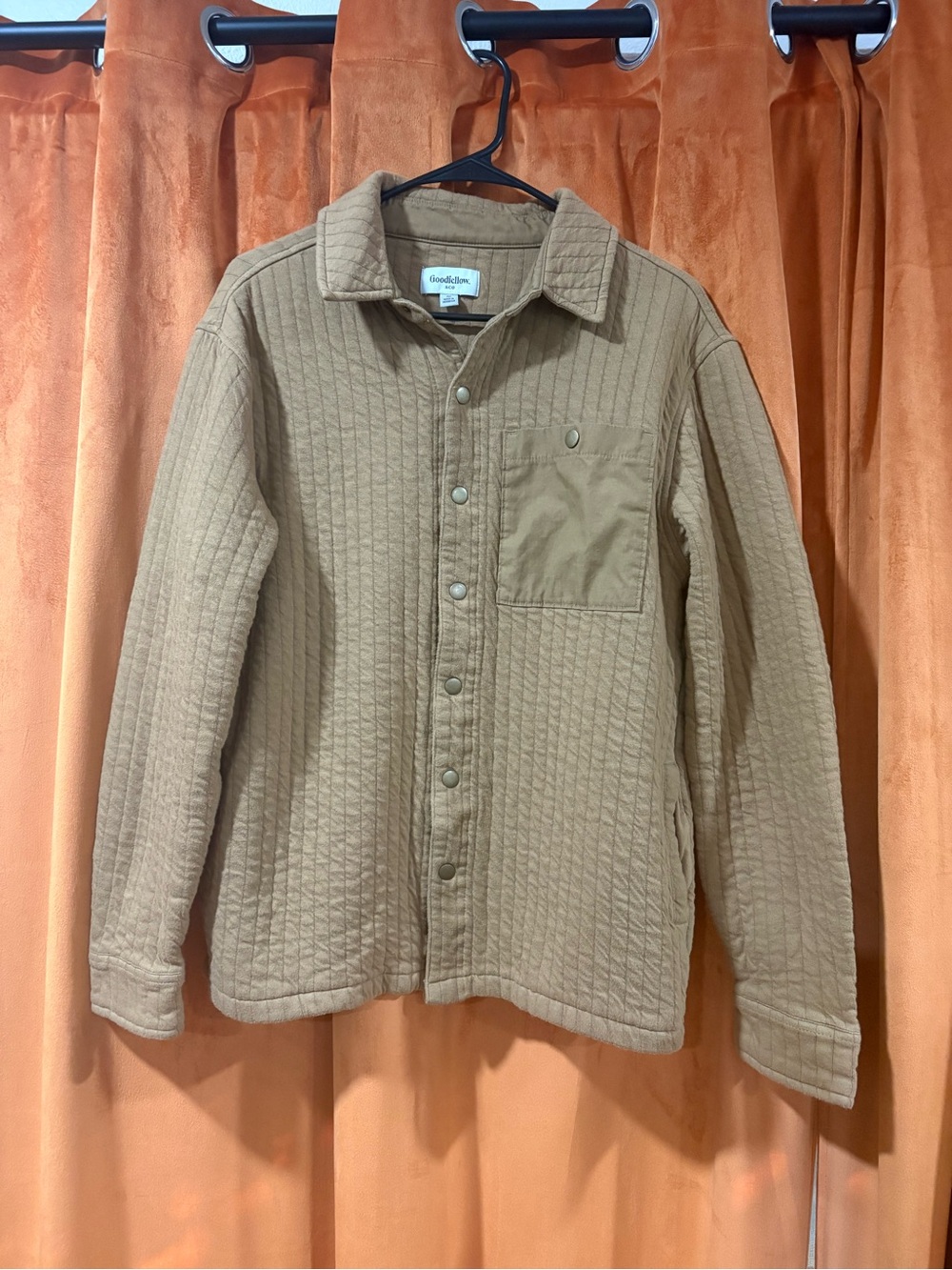 Goodfellow & Co Quilted Button-Up Jacket in Tan